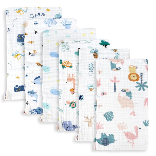 Maliton Muslin Baby Burp Cloths 6 Pack Large 20''x10'' 100% Cotton Burp