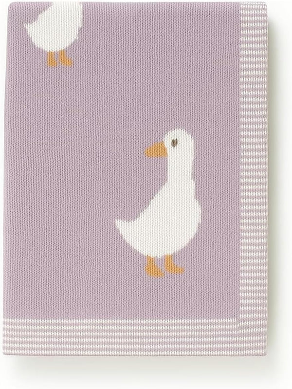 Cotton Baby Blanket Knit Soft Cozy Swaddle Receiving Blankets Toddler Infant Blanket
