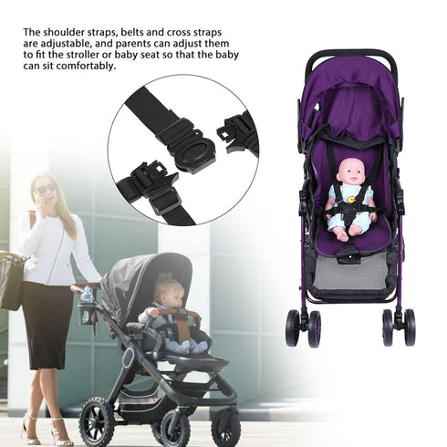 Stroller Seat Harness, 5 Point Universal Baby High Chair Safety Belts, Adjustable Strap for Kids