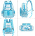 Yusudan Backpack Clear Diaper Bag for Baby Girls Boys, Mom Nappy Changing Bags for Women (Light Blue)