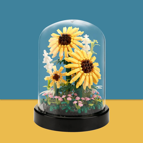 545 14+, Sunflower DIY Building Blocks Kit - PCS Botanical Flower Bouquet Micro Bricks for Adults and Ages Creative