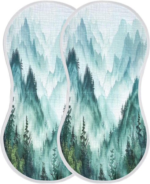 YETTASBIN Mountain Muslin Baby Burp Cloth, Super Soft Absorbent Cotton Burp Rag Baby Bibs Feeding Cloth for Newborn