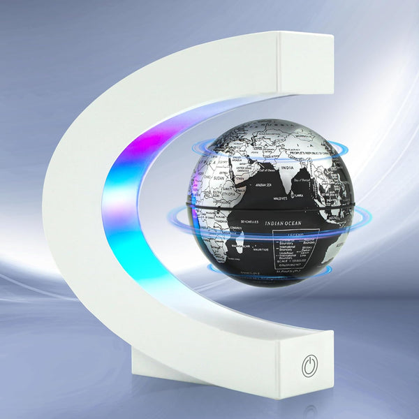Flagest Magnetic Levitating Globe with LED Light, C Frame Floating World Globe