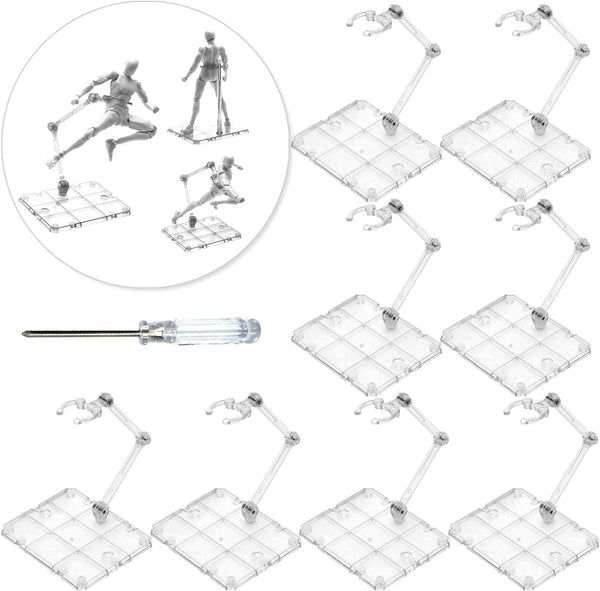 Action Figure Stand, 8 PCS Assembly Display Holder Base Doll Model Support Stand Compatible with HG RG SD SHF Gundam