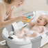 JoyYum 0-36 Collapsible Baby Bathtub with Soft Cushion and Thermometer, Newborn to Toddler Tub Months with Toy Storage