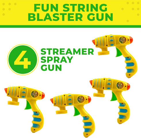 Toysery Party Streamer Spray String Shooter Toy - Non-Toxic Spray String for Boys and Girls, Great Toy Pistol