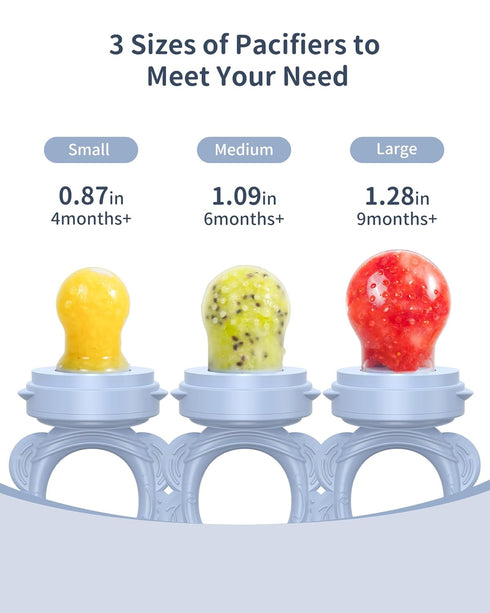 (2 Pack) 3 Silicone Baby Fruit Food Feeder with Freezer Nibble Tray, Breastmilk Popsicle Molds for Baby Teething