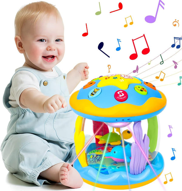 Baby Toys for 6 to 12 Months, Musical Learning Infant Toys for 12-18 Months, Ocean Rotating Light Up Toys