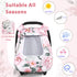 2 3D Pea Pod Car Seat Cover for Baby Girls, Floral Infant Car Seat Canopy Cover for Newborn, with Layers Windows