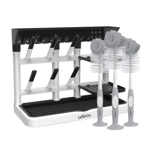 Dr. Brown's Baby Bottle Drying Tower, Stand-Up Drying Rack with Reusable Sponge