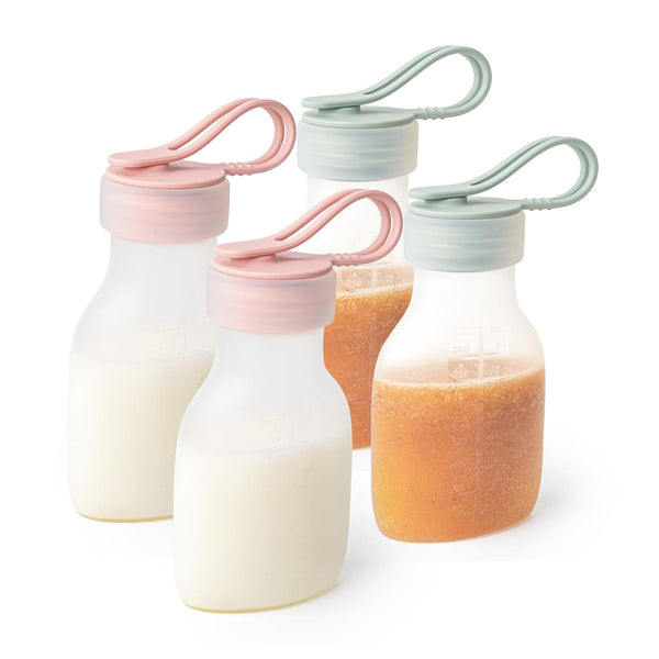 Platinum Silicone Milk Storage Bags for Breast Milk | 4-Pack 8 oz