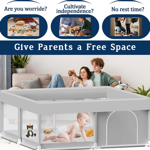 50x50 Inch, Baby Playpen Playpen for Babies and Toddlers Baby Playpen Fence Playard Activity Center, Without MAT