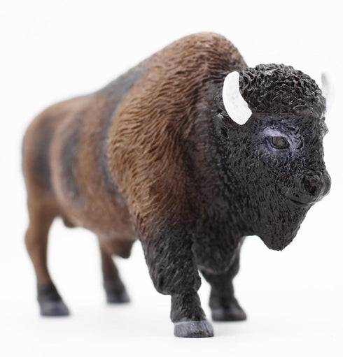 Gemini&Genius North American Bison Figurine Animal Toy, Hand Painted Bull Action Figure for Kids