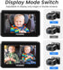 FEISIKE Baby Car Camera with 1080P Dual-Channel, 5 inch Display, 2 IR Night Vision Cameras for Rear Facing Seat