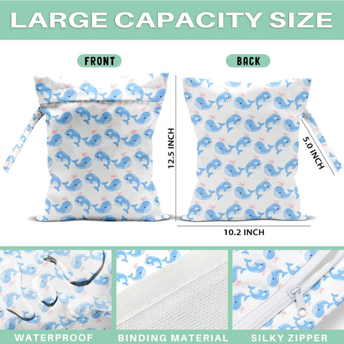 Wet Dry Bag for Swimsuit and Towels for Swimsuit Travel Beach Pool Diapers Dirty Yoga Gym Clothes Hook to Stroller