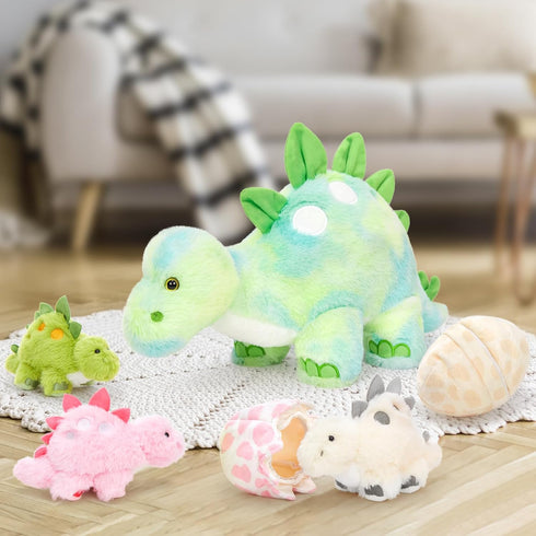 Plushies,Mommy Dinosaurs,3 2 Dinosaur Stuffed Animal,Dinosaur Plush Toys for Girls,Cute Dino Baby & Eggs Gifts Kids