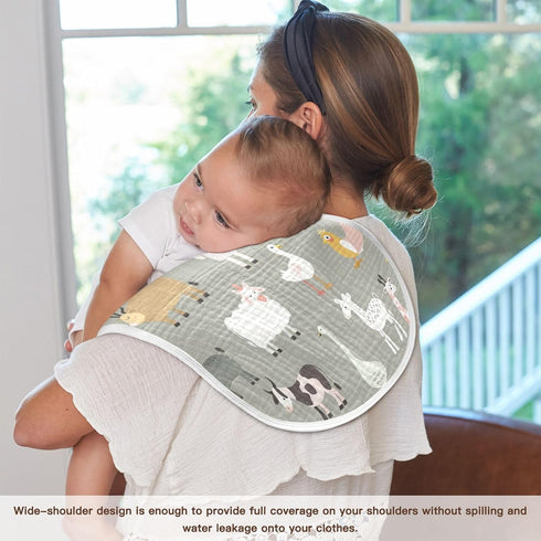 YETTASBIN Farm Animal Muslin Baby Burp Cloth, Super Soft Absorbent Cotton Burp Rag Baby Bibs Feeding Cloth for Newborn