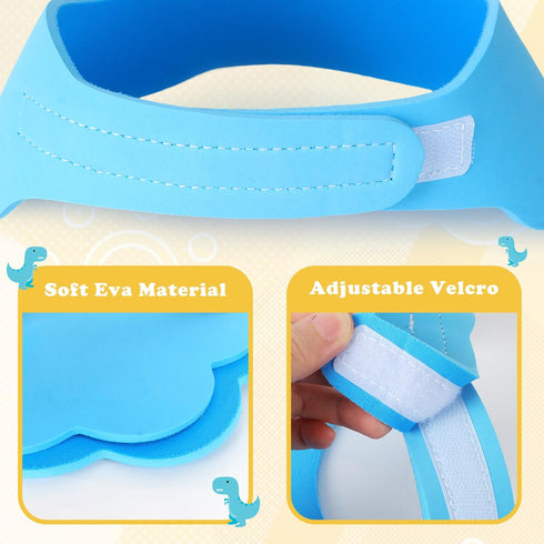 Baby Shower Caps Shield - Adjustable Kids Bath Visor Hat Shampoo Washing Hair Protection Soft Cartoon for Toddler