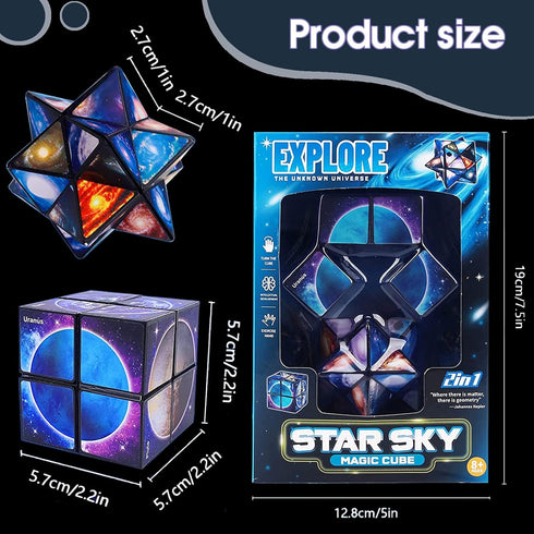 Infinity Cube Fidget Toy for Kids - Gifts for Boys and Girls Ages 8-12, Fun Star Cubes for Birthday Presents