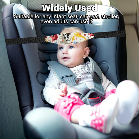 ZHOMA 3 Pcs Baby Head Support for Car Seat, Adjustable Band Strap for Stroller, Soft Neck Relief Slumber Sling