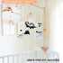 Dinosaur Crib Mobile High-Contrast Black & White Nursery Decor for Newborn Baby Room, Handmade for Boy & Girl, Natural