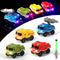 Tracks Cars Replacement - Glow in The Dark Car Tracks Accessories with 3 Flashing LED Lights for Kids (4 pack)