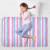 siphylline 52" 34" Pink and Light Blue Stripe Patterndoodle Art Extra Large Resuable Changing Pad Covers Highly
