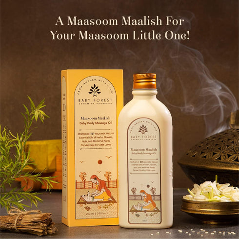 Generic 200 ml Baby-Forestt Maasoom Maalish Baby Body Massage Oil, Lightweight Herbal Baby Massage Oil with Sesame