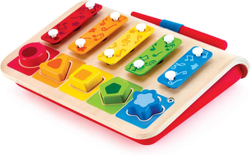 Hape E0334 Shape Sorter Xylophone and Piano - Wooden Instrument Toy