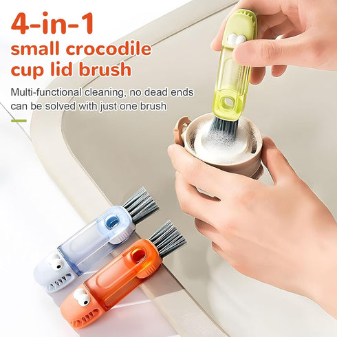 Generic 4 1 in Cup Lid Cleaning brush, Portable Crevice Cleaning Brush for Baby Bottle Gap Tight Spaces Cup