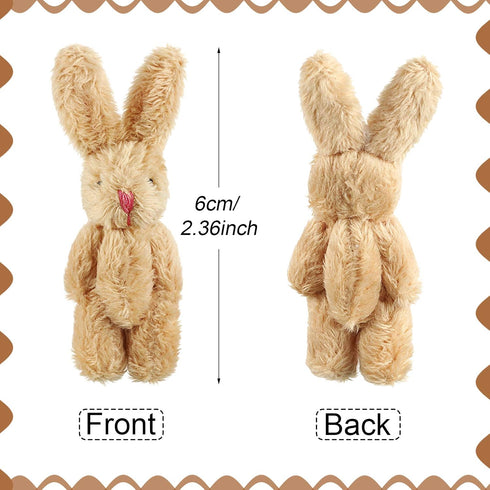 20 Pieces Easter Mini Plush Rabbit, Tiny Joint Bunny 2.4 Inch Soft Stuffed Animal Toys for Decorations and Party Favors