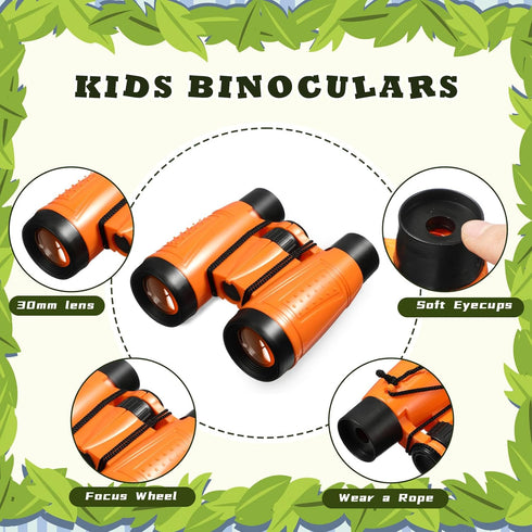 Libima 24 Pcs Binoculars for Kids - Educational Compact Binoculars with Neck String for Bird Watching, Birthday Gifts