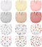 Geyoga 12 Pack Muslin Baby Bibs Adjustable Bandana Drool Bib for Unisex Cotton