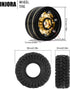 INJORA Black Coating Brass 1.0 Beadlock Wheel Tires Set for Axial SCX24 AX24 TRX4M FCX24 Upgrade 1/24 1/18 RC Crawler