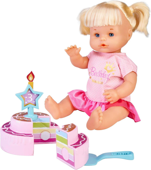 Nenuco Happy Birthday Baby Doll with Birthday Cake, Cute Dress, Birthday Crown, 14" Doll