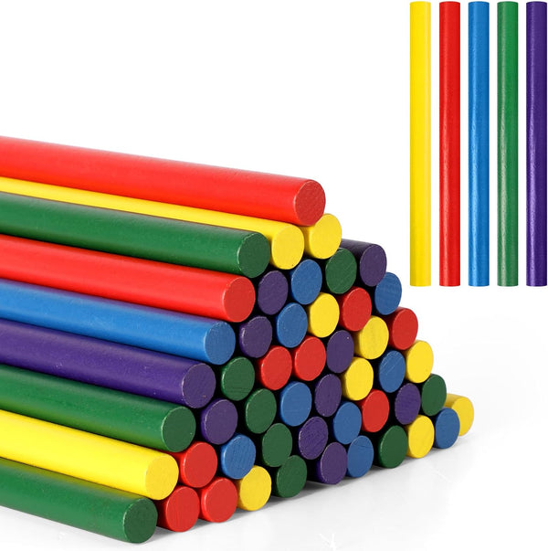 Halloscume 50 Pcs Rhythm Sticks for Kids Classroom Activities, 5 Colors 8
