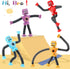 LED Light Up Sensory Fidget Robot Toys for Kids, Suction Cup Poseable Action Figures, XL
