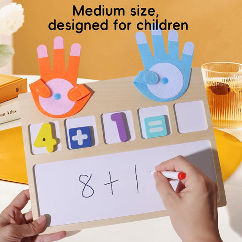 BESTAMTOY Counting 3-6, Montessori Math Board Toy - Double-Sided Finger & Number Tracing Board Number Blocks, Wooden