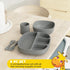 Set, 6 Baby Feeding Piece - Pebble Gray - Includes Suction Bowl, Plate, Silicone Bib, Spoon, Fork for Toddlers & Kids