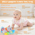 JiffyJolt 0-12 30 Baby Toys Months Elephant with Detachable Touch-Sensitive Sound Box, Sounds, Removable Bib, Teether