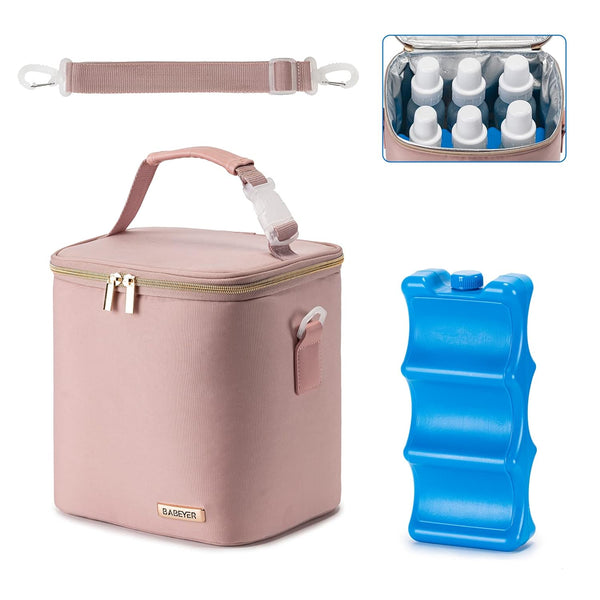 Breast Milk Cooler Bag with Ice Pack Fits 6 Baby Bottles Up