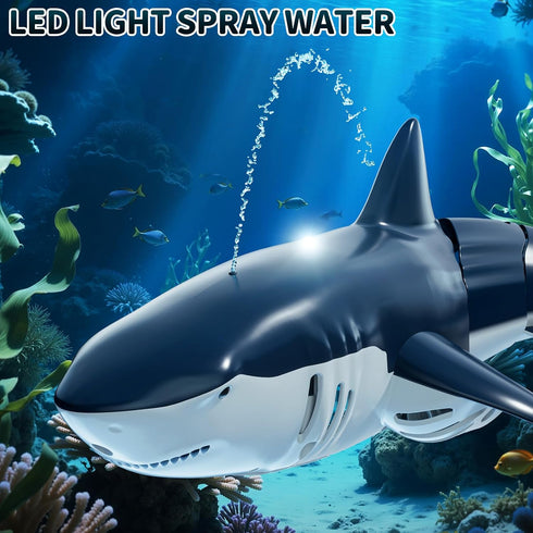NIPLOOOW 2.4GHz Boys,1:18 4 5 6 7 8 9 Remote Control Shark Toys for Scale High Simulation Shark Toys with Light