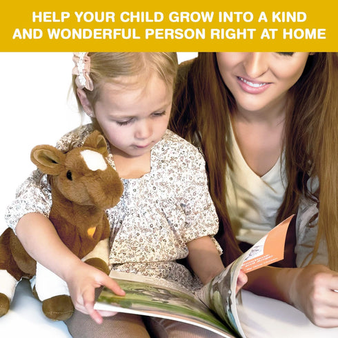 Bene World Haylo The Horse Stuffed Animal, Emotion Management Plush Toy for Kids, Horse & Book Set