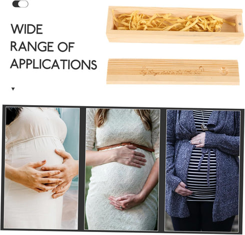 Pregnancy Test Keepsake Box Wooden Storage Case for Announcement First Positive Test Memory Unique for Parents
