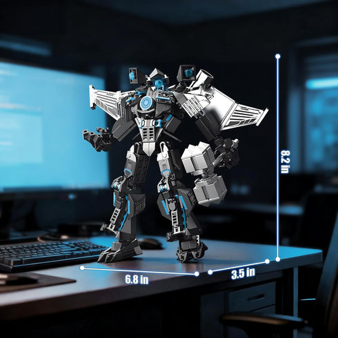 Set, 400 HIGH GODO Black Monitor Mech Robot Building Blocks Toilet Upgraded TV Figure Mech Model Building Kit, Cool