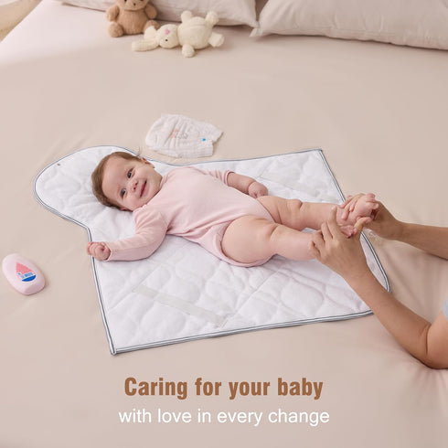 UTEX Baby Portable Changing Pad, Waterproof & Wipeable Diaper Changing Mat with Carrying Bag, Foldable Changing Mat