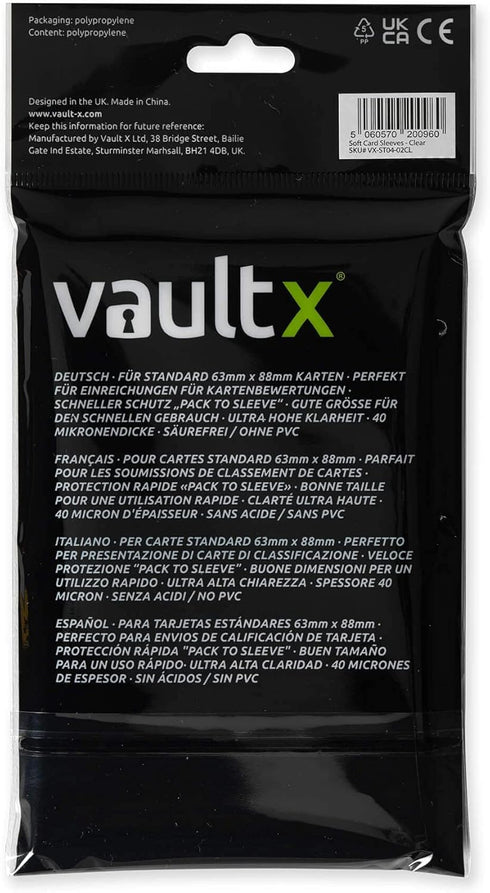Vault X Trading Card Penny Sleeves, Soft, High Clarity Inner Sleeves for Collectible Card Games, Sports, TCG (200 Pack)