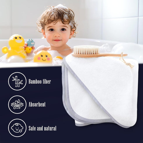 2 Pack 37.5x37.5 Baby Bath Towel - Rayon Made from Bamboo - Ultra Soft Hooded Towels for Babies,Toddler,Infant