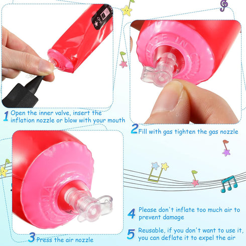 60 Pieces Inflatable Microphones Large Blow up Microphone Assorted Colors Inflatable Microphone Pretend Microphone