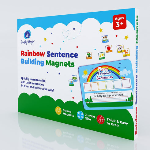 110 PCS Sentence Building Kit for Kids, Speech Therapy Toys, Word Building Magnets, Reading Games for Toddlers
